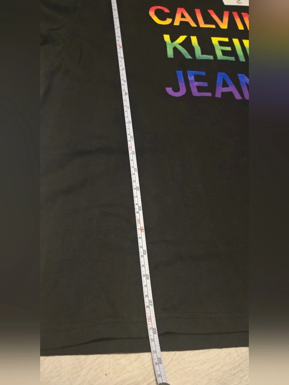 Calvin Klein Jeans Black Tee with Multicolor Logo - Picture 6 of 8